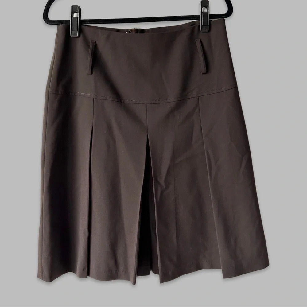 Marc Aurel Wool Blend  Pleated Front Skirt